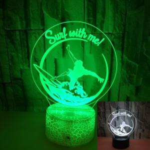 China Custom OEM company sports logo pictures surf Waves 3D Night Lights Crack Stereoscopic on sale