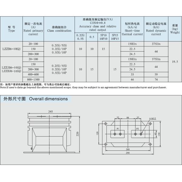 LZZB6-10Q 12kV indoor single phase epoxy resin casting type current transformer