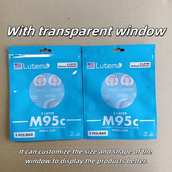 Multi-Layers Barrier Sealed Bag With Clear Window For Mask Packaging About Pharma-Grade And Sterilizable.