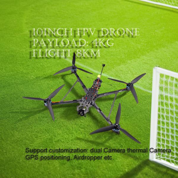 10 Inch F405 FPV Racing Drone Kit with Long-Range Remote Control Essential Drone Accessories for Freestyle Flight & 4KG Capacity