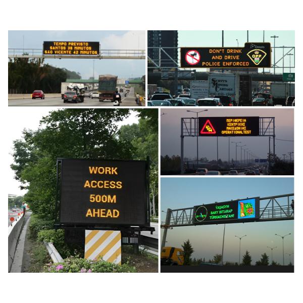 VMS LED Display Variable Message Sign with 310W Average Power Consumption 3906 dot/m2 Pixel Density and >120Hz Refresh Rate for Highway Roadside