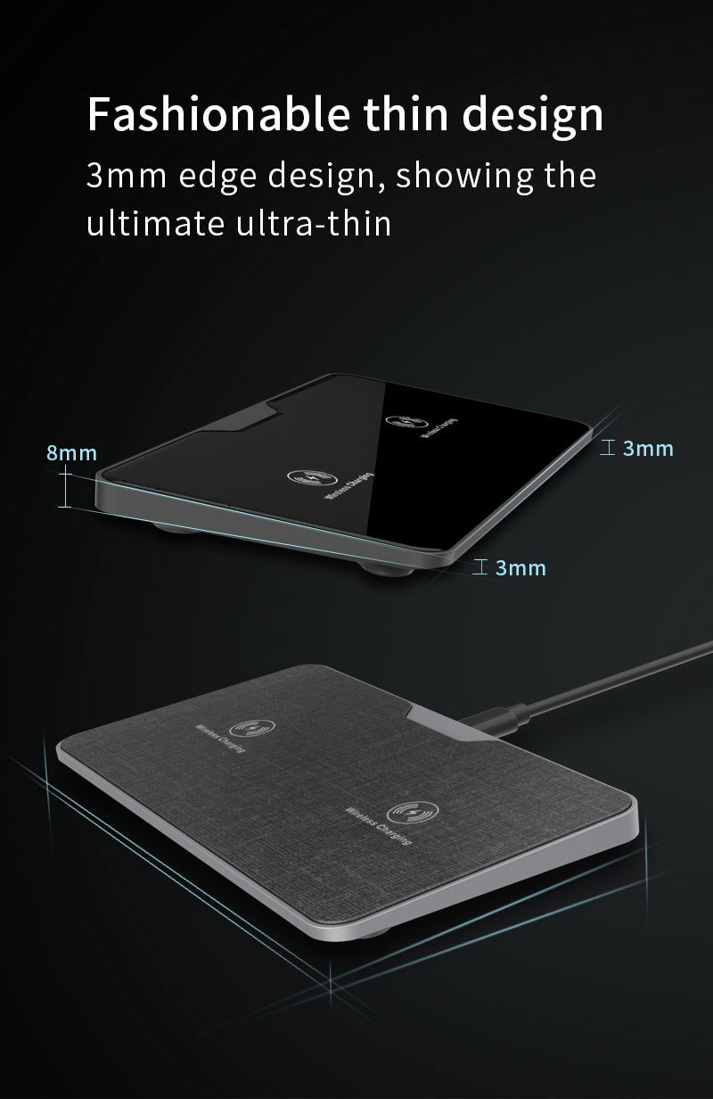 QI 15w 2 In 1 Fast Charging Wireless Charger Duo Pad For S21