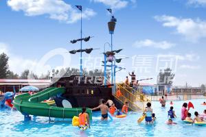 China Customized Aqua Park Equipment Fiberglass Pirate Ship , Outdoor Playground Sets on sale