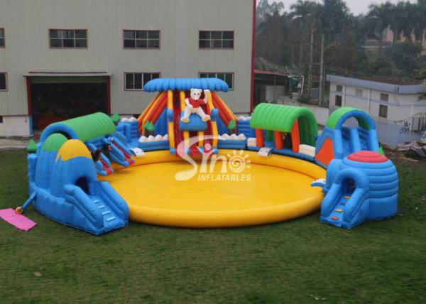 Quality Custom Design Giant Inflatable Water Park Above Ground With Big Pool For Kids N Adults for sale