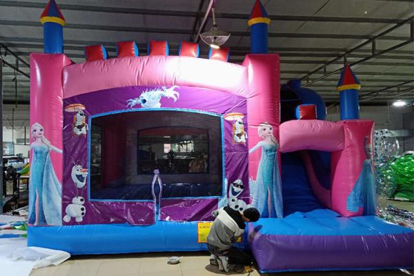 Quality Children Inflatable Jumping Castle High Strength With Double Down Slides for sale