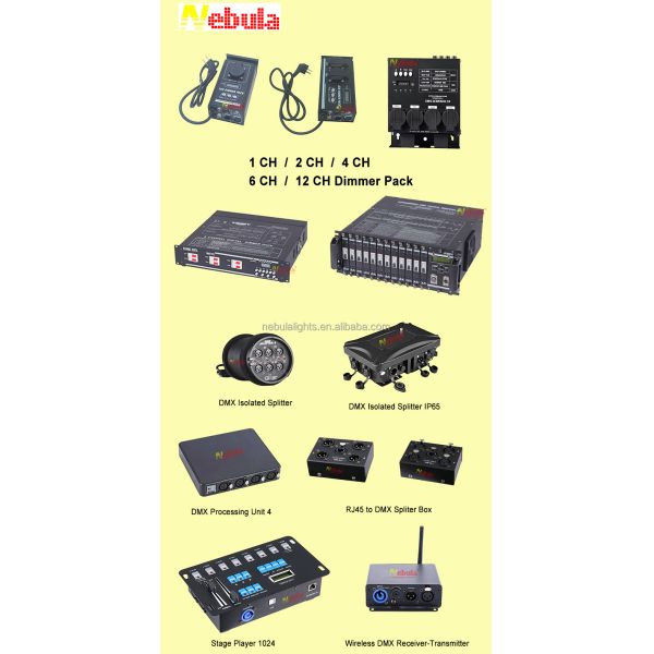 NEBULA 6CH Channel Digital DMX Outlet Switch Control Socket Dimmer Pack for Bulb Lights
