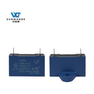 Wholesale CBB61 450V 1.0UF Air Conditioner Fan Capacitor Blue RoHs B-Class S3 Film Capacitor from china suppliers