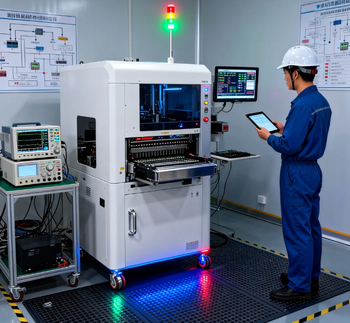 Mobile intelligent surface mount workstation (flexible production line type)