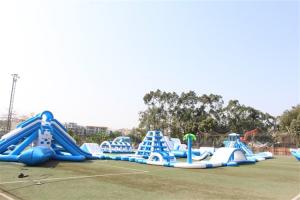 Wholesale Blue White Giant Sea Inflatable Water Slide Water Park Obstacle Course from china suppliers