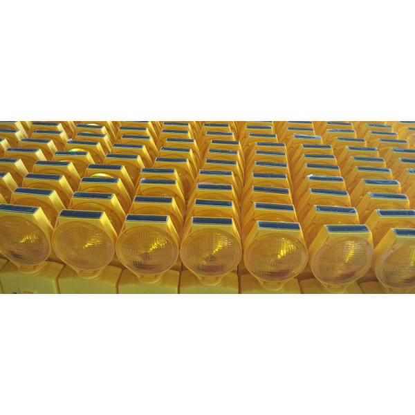 5mm LED IP65 Waterproof Solar Barricade Light , Yellow Warning Light