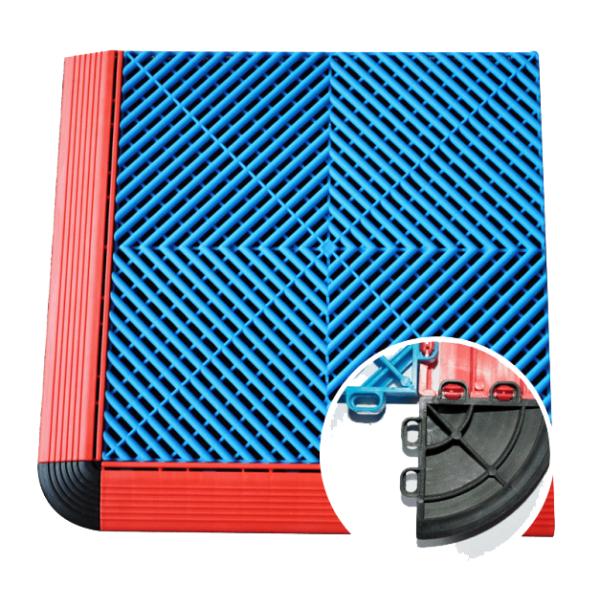 Blue PP Interlocking Floor Tile 400*400mm For Use In Garages Workshop