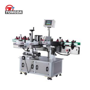 50-150pcs/min Flat / Round Bottle Labeling Machine Double Sided Label Applicator