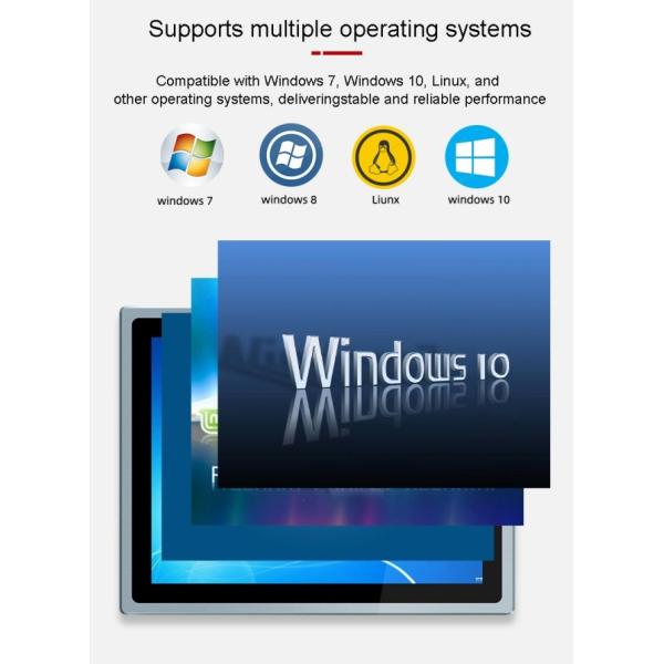 21.5 Inch Industrial Capacitive Touch Screen Panel Pc Waterproof Win10 Ip65 Mount Embedded Industry Monitor