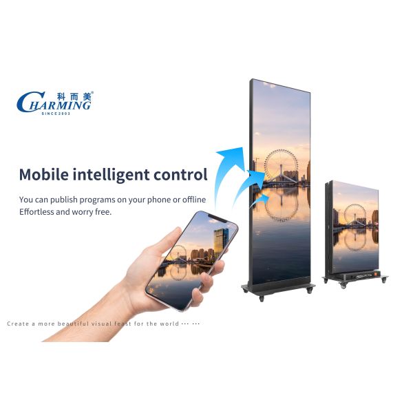 High Refresh Rate Foldable LED Poster Screen with GOB Technology and Intelligent Mobile Control for Outdoor Video Walls