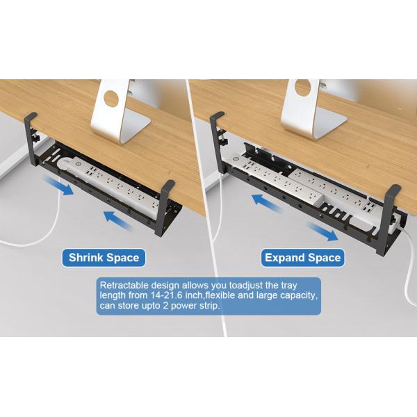 Wire Mesh Cable Tray for Desk Retractable and Perforated for Easy Cable Organization