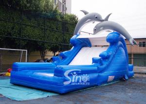 Wholesale 5m high commercial grade Inflatable Backyard Water Slide with Double Dolphinfor kids fun from china suppliers