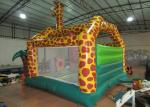 Amusement Park Custom Made Inflatables Giraffe Bounce Combo Enviroment -