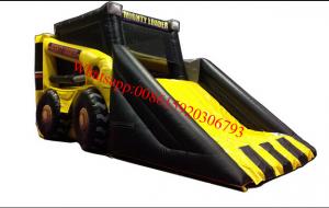 Wholesale Mini yellow and black loader inflatable bouncer slide combo from china suppliers