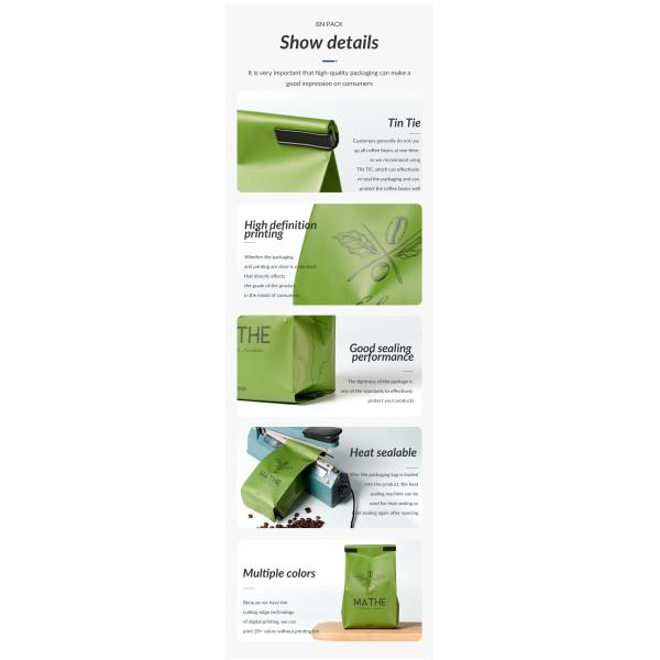 Customized Coffee Beans Packaging Bags Side Gusset Pouch 250g