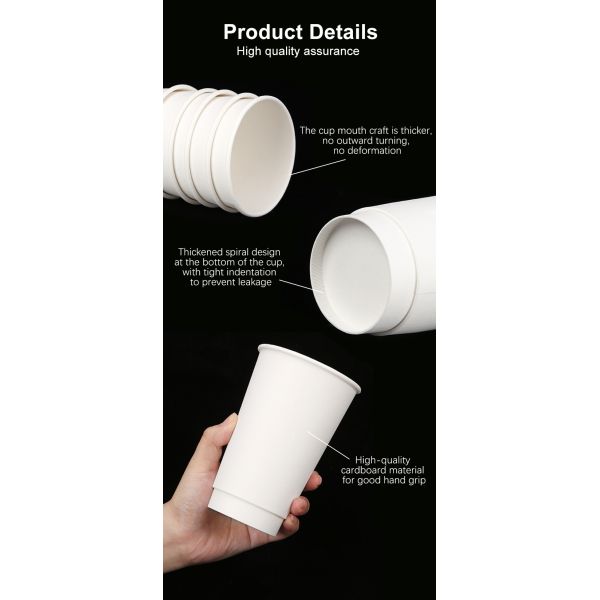 Brand Design Double Wall Black Coffee Paper Cup for Hot Drinks