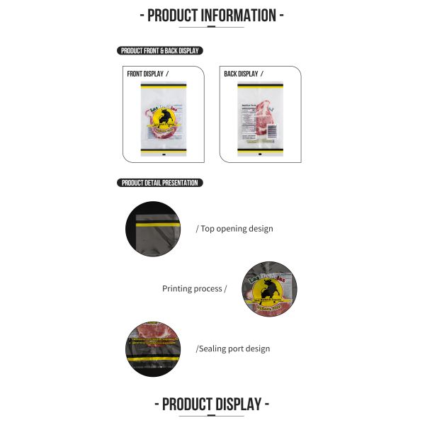 Custom Transparent Food Packaging Vacuum Sealed Bag Factory Direct Supply for Frozen Shrimp Fish Meat