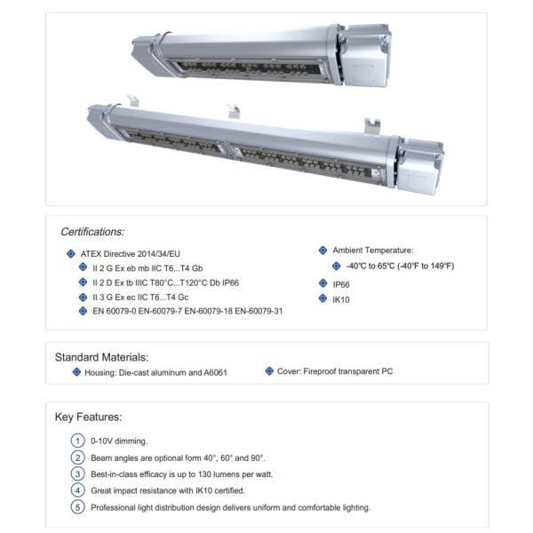 Ip68 Drop Battery 300W Lights Shell Uv Lamp Wall Ul Explosion Proof Light FLC