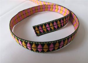 Wholesale 1.5cm Custom Jacquard Ribbon / Polyester Jacquard Webbing Flat Machine Knitting from china suppliers