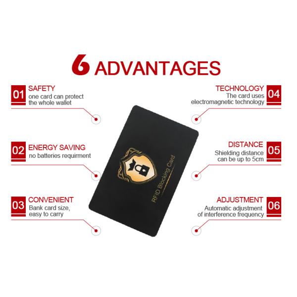 RFID passive Blocking Card For Credit Bank Card Wallet Security