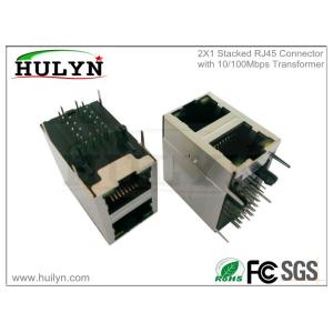 Wholesale 2X1 Stacked RJ45 Jack With 100Base transformer and LEDs. from china suppliers