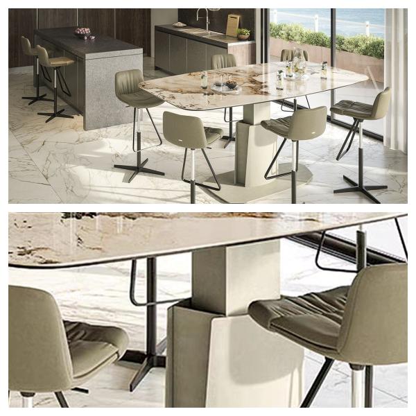 Visual Ceramic Modern Extendable Dining Room Table For 8 Luxurious