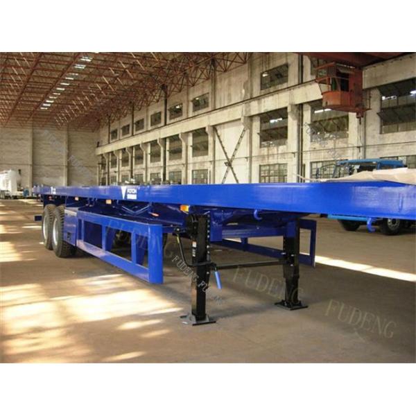 Double Axles Flatbed Container Trailer With Head Board 40000 Kilograms Payload
