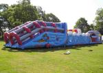 Long Giant Outdoor Event Adult Kids Inflatable Obstacle Course With 0.55MM PVC