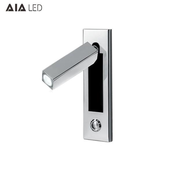 Recessed mounted bedside reading light led reading wall light 3W rotate bedroom headboard wall light for hotel