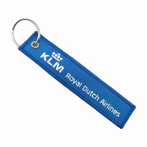 Wholesale Travel Gif Custom Embroidered Keychain Portable Double Sided Keychain KLM Royal Dutch Airlines from china suppliers