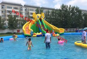 Wholesale children large inflatable water pool with slide giant inflatable pool slide for adult from china suppliers