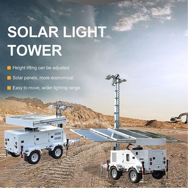 Customized LOGO Colors Emergency Light Tower Straightforward Operation Solar Lighting Towers Portable Light Tower