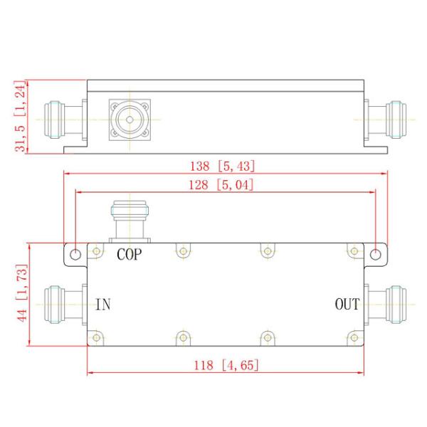 600-4200MHz N Female Directional Coupler For Precise Signal Splitting