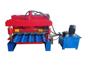 Wholesale Feeding Guide Steps 914mm Glazed Roof Tile Roll Forming Machine Hydraulic Cutting from china suppliers