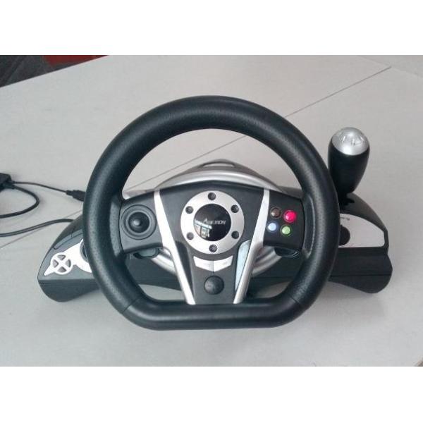 2 In 1 Bluetooth Dual Vibration Racing Games Steering Wheel For P3 / PC