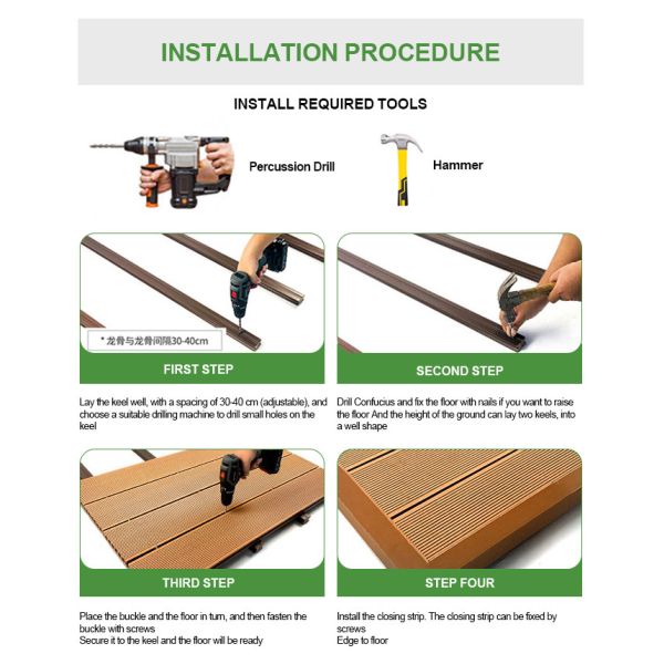 Modern Outdoor WPC Decking Square Fireproof Waterproof Anti-Slip Interlocking Flooring Smooth Surface Anti-Termite Protection