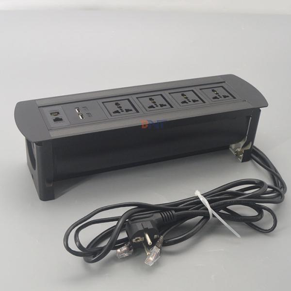 Hand Turnover Usb Rj45 Power Connection Flip Up Socket For Office Table