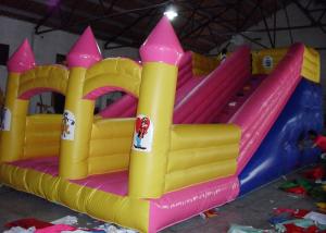 Girls Pink Large Inflatable Slide , PVC Tarpaulin Princess Ground Kids Inflatable Slide