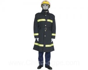 China EN469 Fire suit with reflective strip, helmet, gloves, fire boots on sale