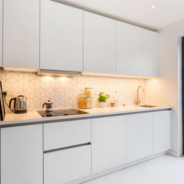White And Gray Mini Kitchen Cabinet Lacquer Kitchenette Ready To Assemble