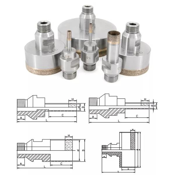 Thread Shank Diamond Drill Bits 75mm 95mm Glass Core Drill Bit