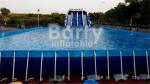 Outdoor Durable 0.9mm PVC Tarpaulin Metal Frame Swimming Pool For Water Park