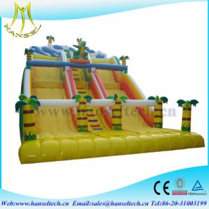 Wholesale Hansel attractive kids amusement park games inflatable climbing wall with slide from china suppliers