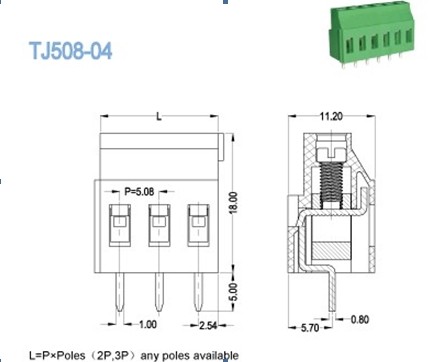 Eurostyle PCB Terminal Blocks Green , 5.08mm Terminal Block Connectors