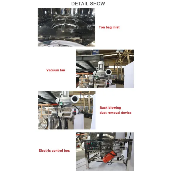 Conveyor Flour Bag Feeder Machine Bulk Materials Bag Dump Station