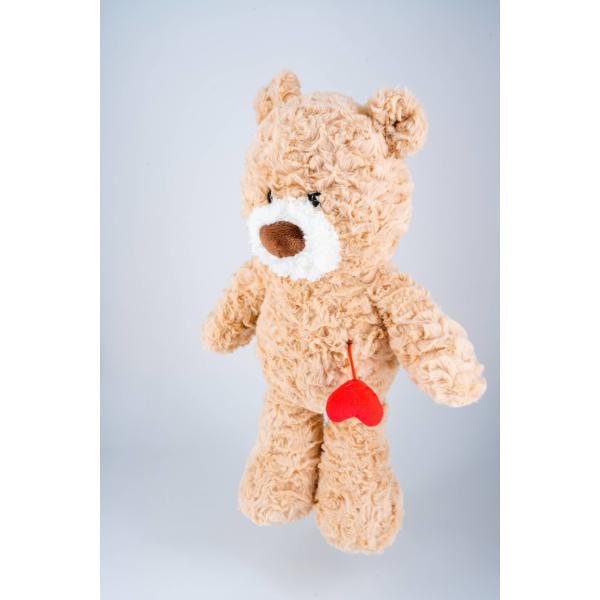 Valentine'S Day Khaki Teddy Bear With Heart Pocket Unique Design Plush Toy